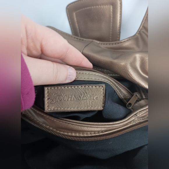 ST JOHNS BAY Elegant Metallic Brown Women's Bag - Picture 6 of 7